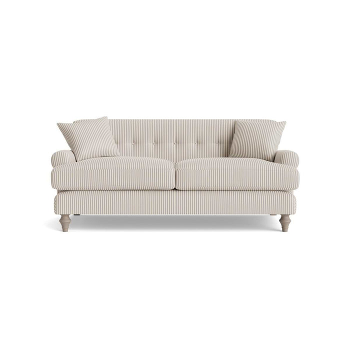 Visby Two Seater Sofa Dusky Blue Cotton Stripe
