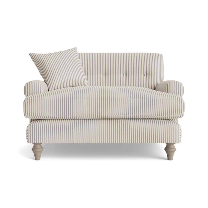 Visby Loveseat Dusky Blue Cotton Stripe