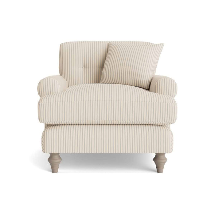 Visby Armchair Soft Eau De Nil Cotton Stripe