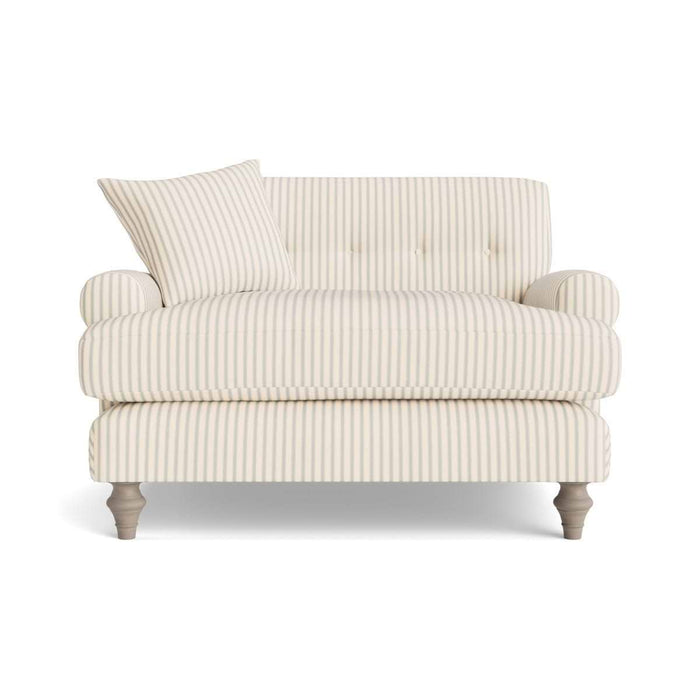 Visby Loveseat â€“ Soft Eau De Nil Wide Cotton Stripe