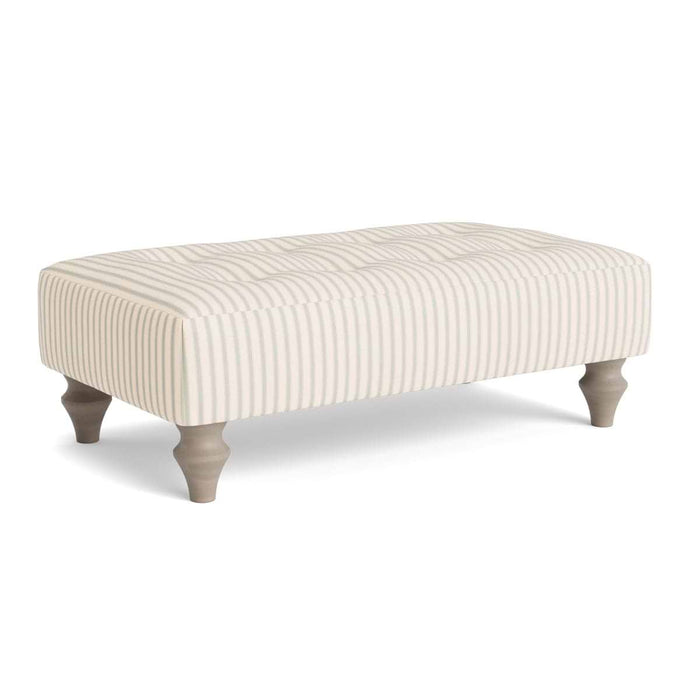 Visby Ottoman â€“ Soft Eau De Nil Wide Cotton Stripe