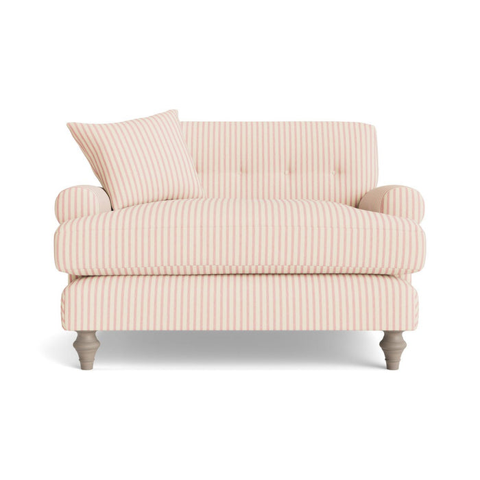 Visby Loveseat â€“ Peony Wide Cotton Stripe