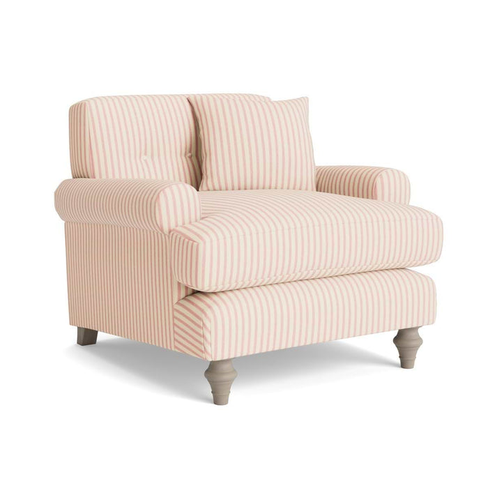Visby Armchair Peony Wide Cotton Stripe