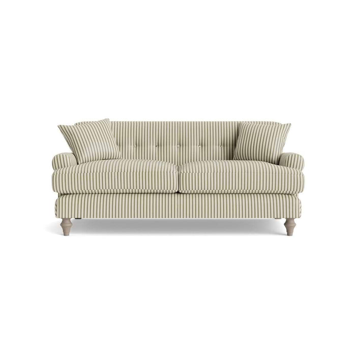 Visby Two Seater Sofa â€“ Eucalyptus Wide Cotton Stripe