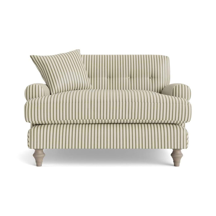 Visby Loveseat Eucalyptus Wide Cotton Stripe