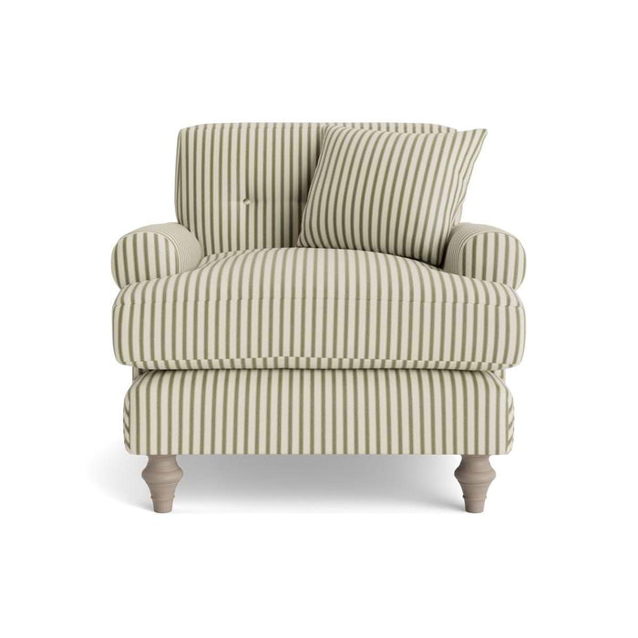 Visby Armchair â€“ Eucalyptus Wide Cotton Stripe