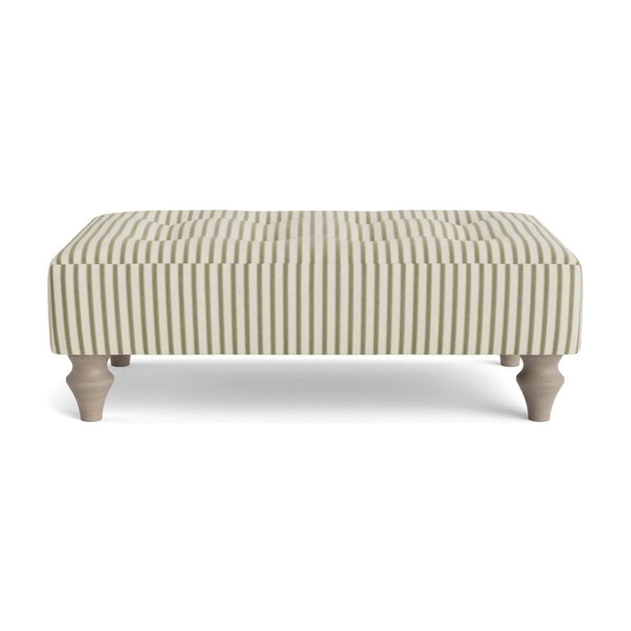 Visby Ottoman â€“ Eucalyptus Wide Cotton Stripe