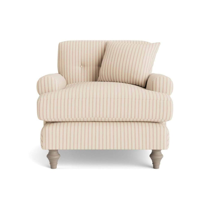Visby Armchair â€“ Warm Sand Wide Cotton Stripe