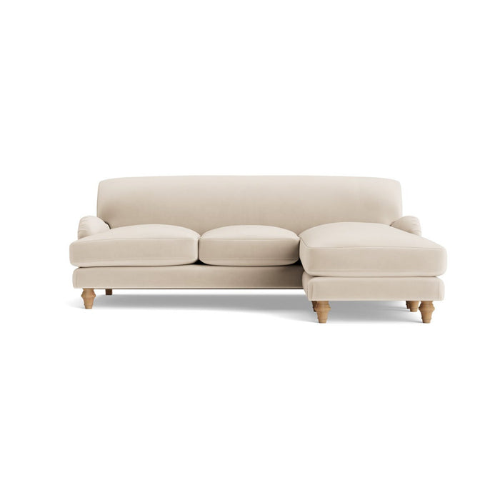 Reine Chaise Right Hand Facing Sofa Ã¢â‚¬â€œ Seashell Opulent Cotton Velvet
