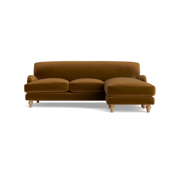 Reine Chaise Right Hand Facing Sofa Ã¢â‚¬â€œ Tobacco Opulent Cotton Velvet
