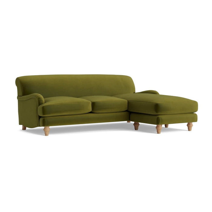 Reine Chaise Right Hand Facing Sofa Ã¢â‚¬â€œ Cardamom Opulent Cotton Velvet