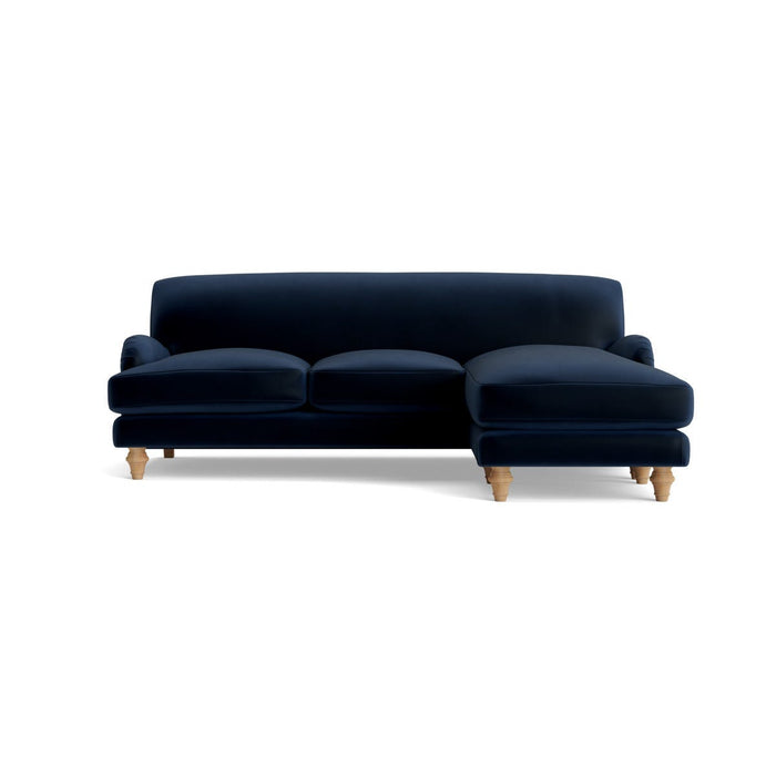 Reine Chaise Right Hand Facing Sofa Ã¢â‚¬â€œ Navy Opulent Cotton Velvet
