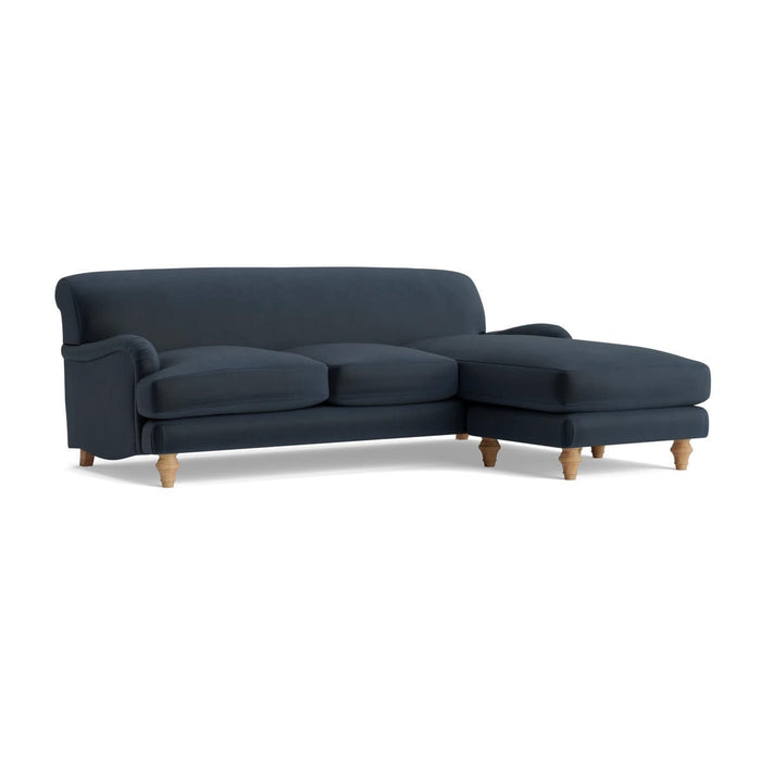 Reine Chaise Right Hand Facing Sofa Ã¢â‚¬â€œ Carbon Opulent Cotton Velvet