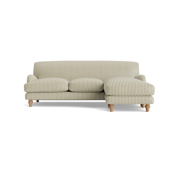 Reine Chaise Right Hand Facing Sofa Ã¢â‚¬â€œ Eucalyptus Wide Cotton Stripe