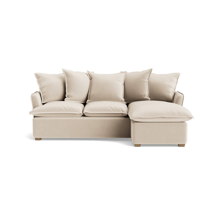 Umea Chaise Right Hand Facing Sofa - Seashell Opulent Cotton Velvet