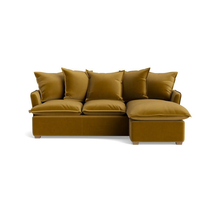 Umea Chaise Right Hand Facing Sofa - Cumin Opulent Cotton Velvet