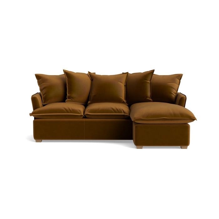 Umea Chaise Right Hand Facing Sofa - Tobacco Opulent Cotton Velvet