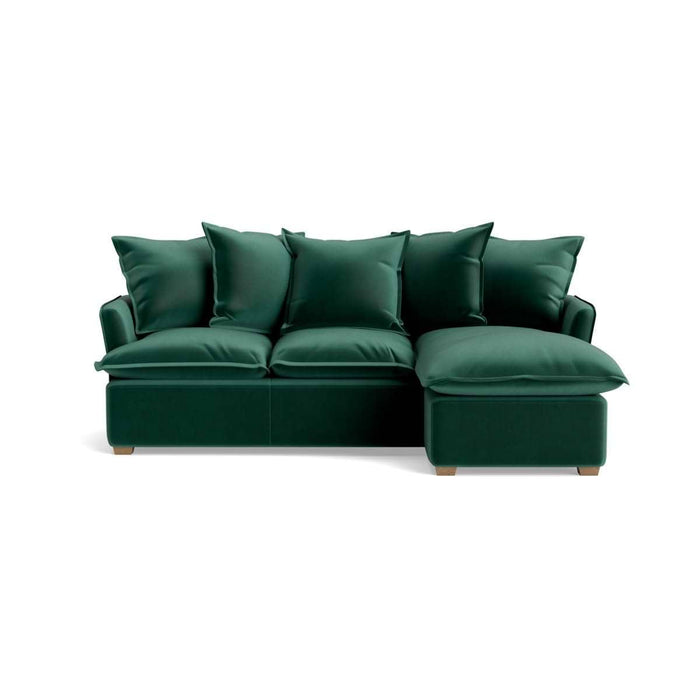 Umea Chaise Right Hand Facing Sofa - Evergreen Opulent Cotton Velvet