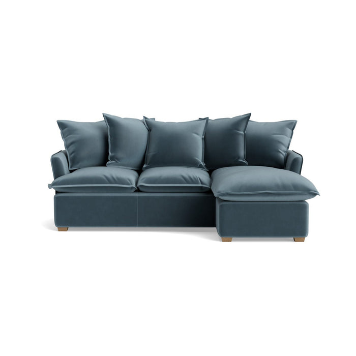 Umea Chaise Right Hand Facing Sofa - Ocean Opulent Cotton Velvet