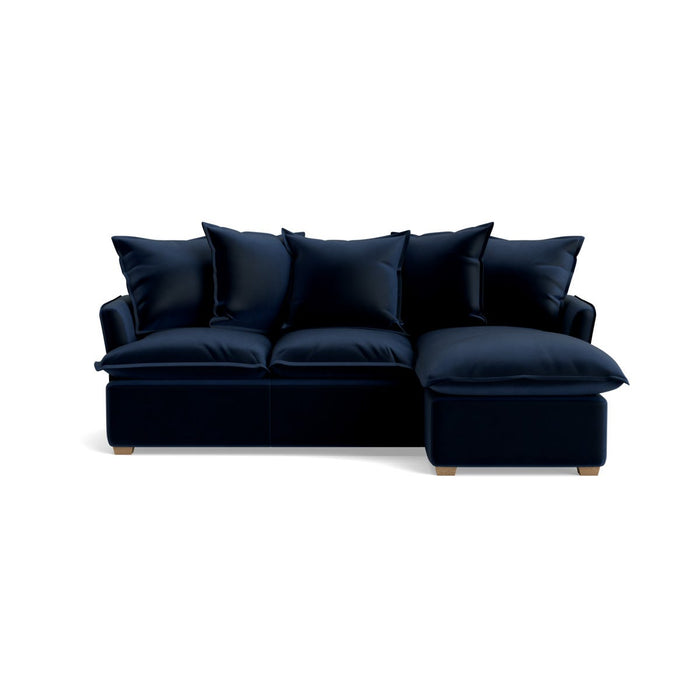 Umea Chaise Right Hand Facing Sofa - Navy Opulent Cotton Velvet