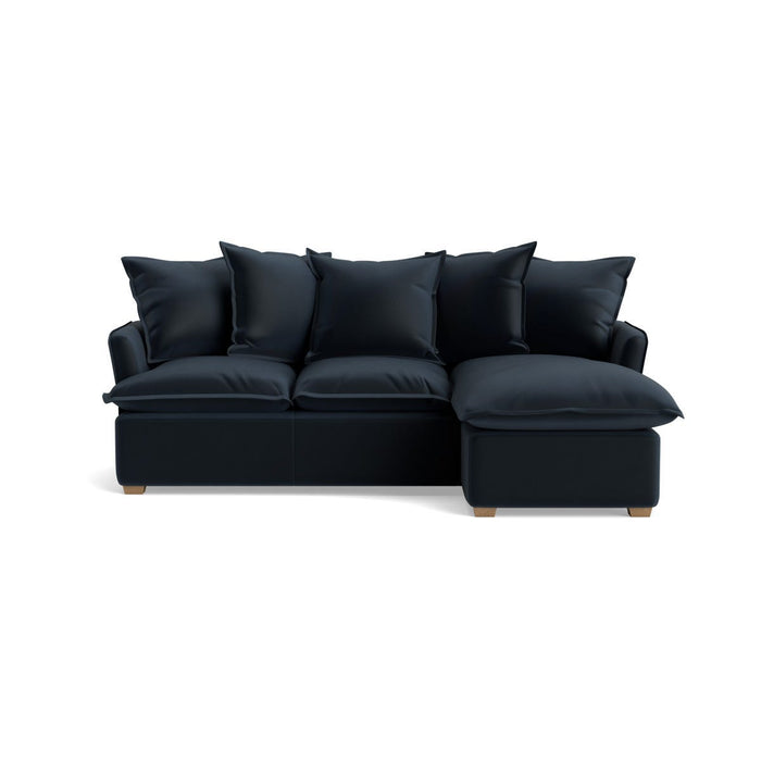 Umea Chaise Right Hand Facing Sofa - Carbon Opulent Cotton Velvet