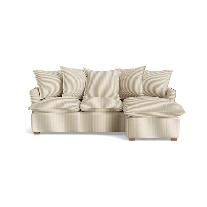 Umea Chaise Right Hand Facing Sofa - Eucalyptus Cotton Stripe