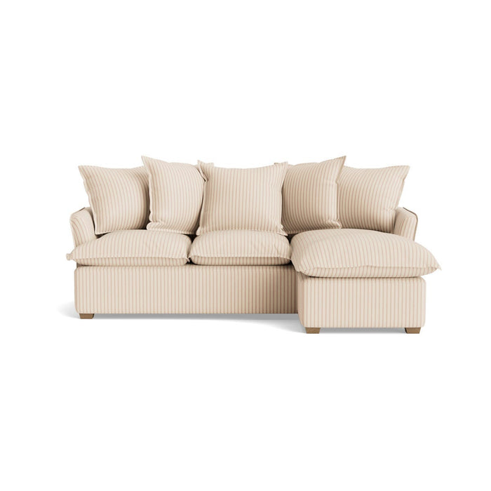 Umea Chaise Right Hand Facing Sofa - Warm Sand Wide Cotton Stripe