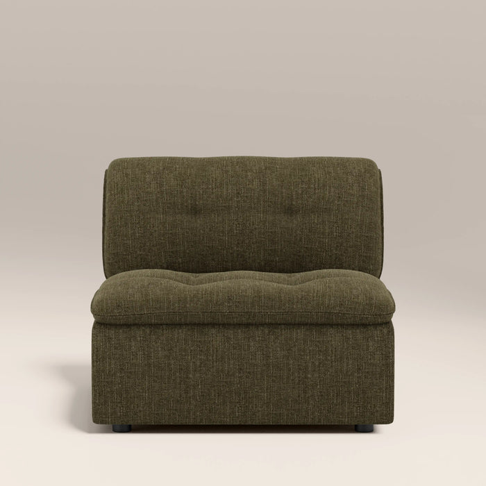 Bamba Armless Module Section | Olive Green Velvet Chenille