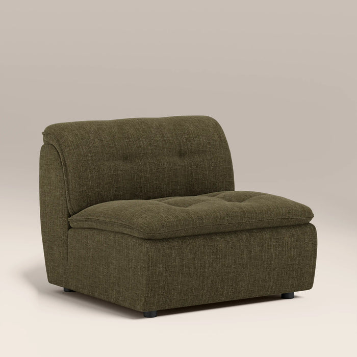 Bamba Armless Module Section | Olive Green Velvet Chenille