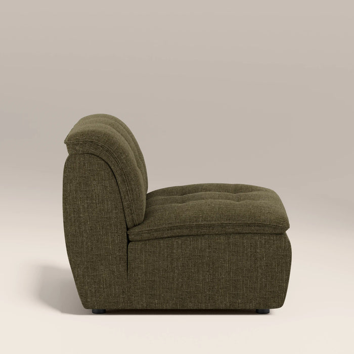 Bamba Armless Module Section | Olive Green Velvet Chenille