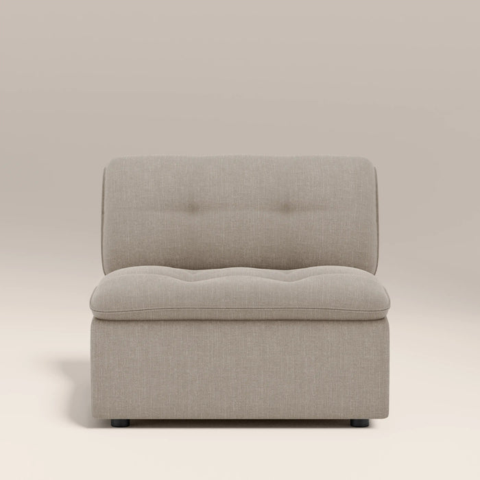 Bamba Armless Module Section Pebble Grey Velvet Chenille