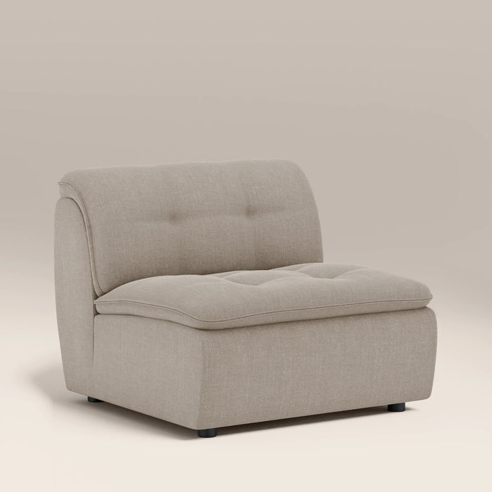 Bamba Armless Module Section Pebble Grey Velvet Chenille