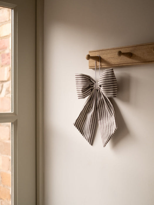 Black and White Stripe Hanging Bow