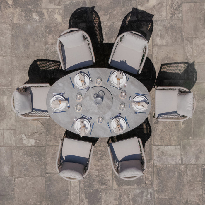 Monaco Rope Weave 6 Seat Oval Dining Set