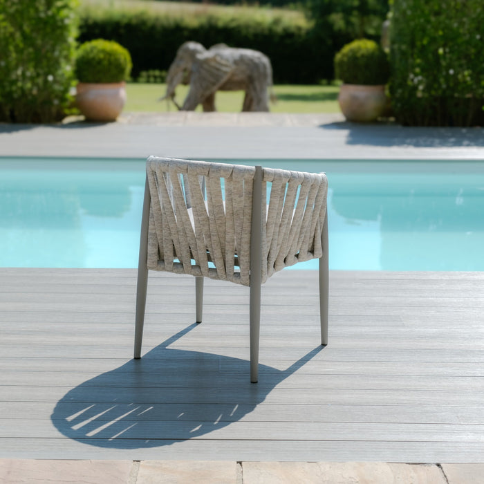 Milan Rope Weave 4 Seat Round Dining Set