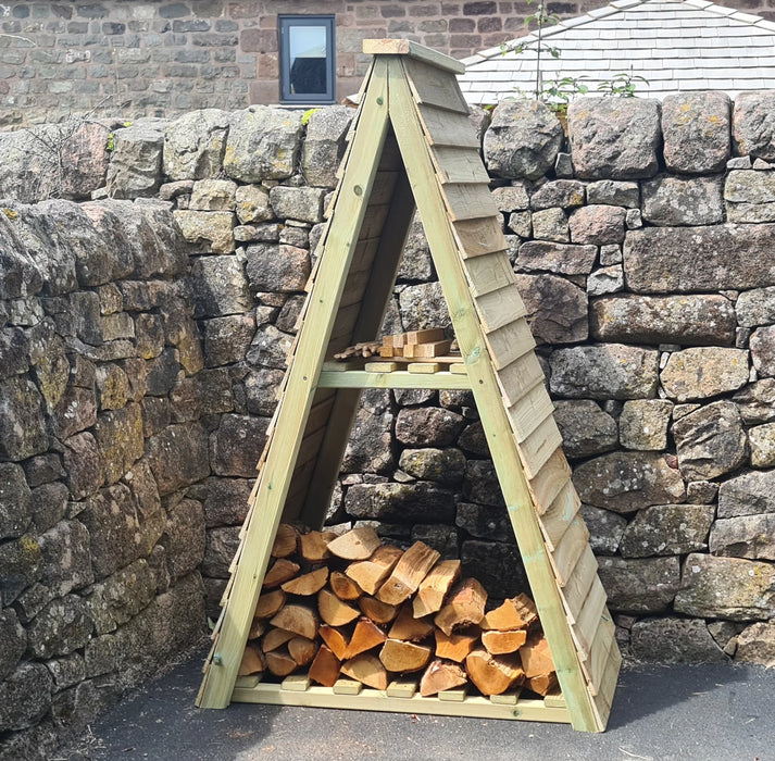 Triangle Wooden Log Store Firewood Storage