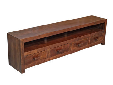 Cuba Mango Wood Honey 200cm 4 Drawer TV Unit