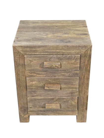 Acre & Artisan Cuba Natural 3 Drawer Bedside Unit