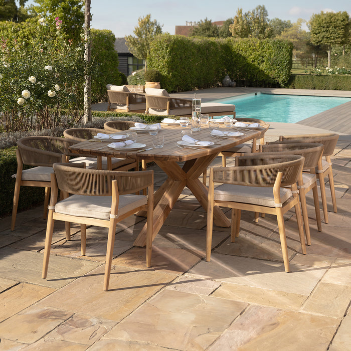 Porto Rope Weave 8 Seat Rectangular Dining Set