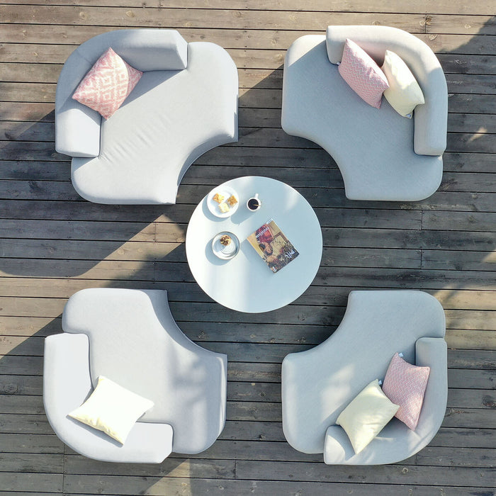 Outdoor Fabric Snug Lifestyle Suite with Rising Table