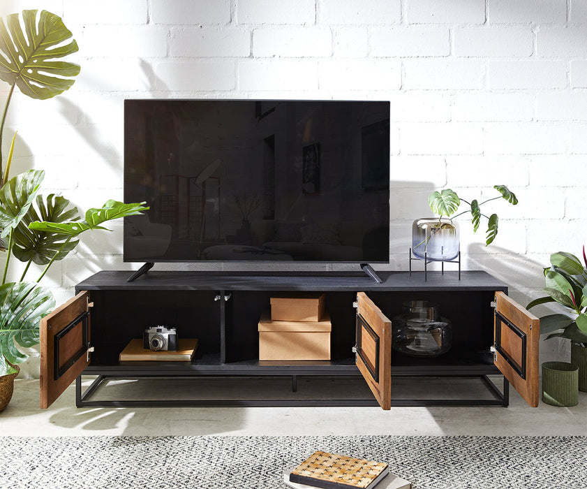 TV Stand Famke 145cm Mango Wood 3 Doors