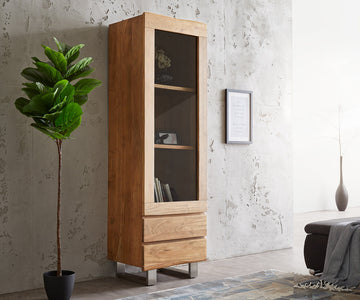 Display Cabinet Olympus Classic Live-Edge 60cm Acacia Wood Natural Tree Edge