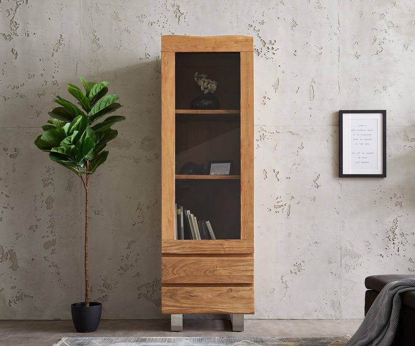 Display Cabinet Olympus Classic Live-Edge 60cm Acacia Wood Natural Tree Edge