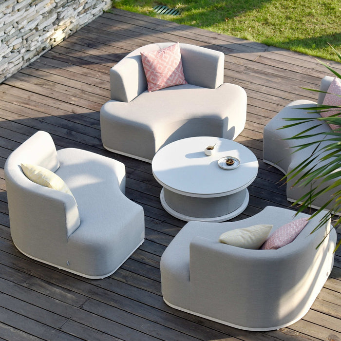 Outdoor Fabric Snug Lifestyle Suite with Rising Table