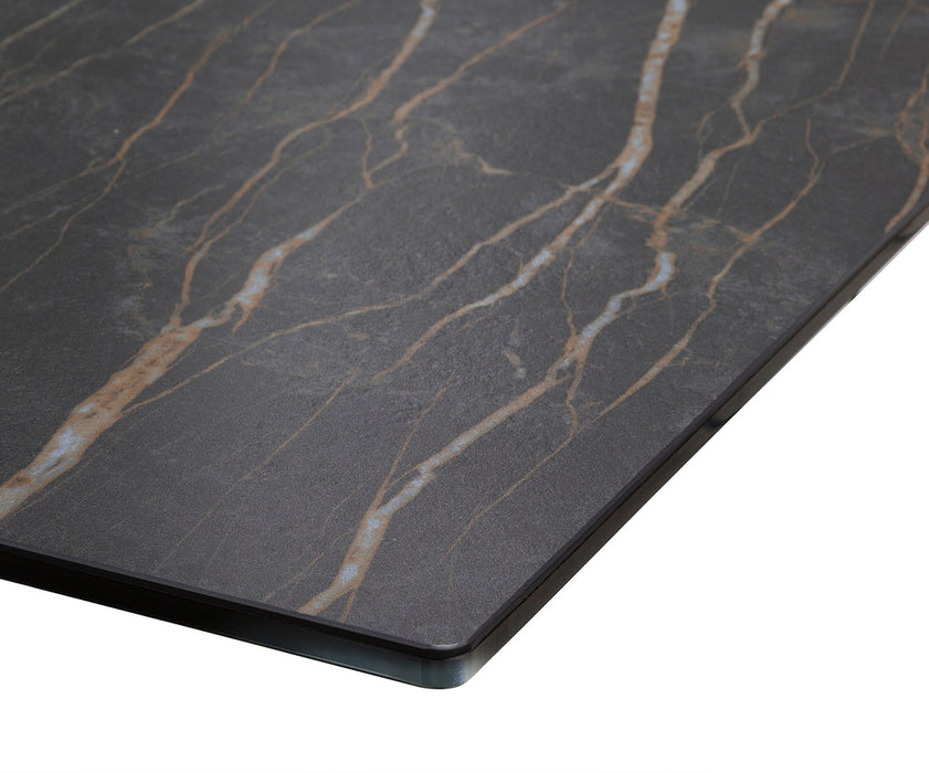 Dining Table Aurora 200cm Ceramic Noir Desir Brown Spider Frame Black