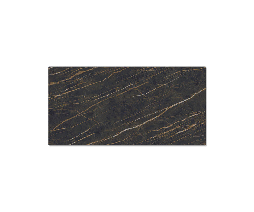 Dining Table Aurora 200cm Ceramic Noir Desir Brown Spider Frame Black