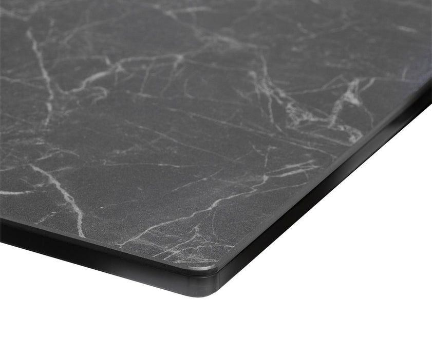 Dining Table Aurora 300cm Ceramic Nero Greco Anthracite Cross Frame Steel
