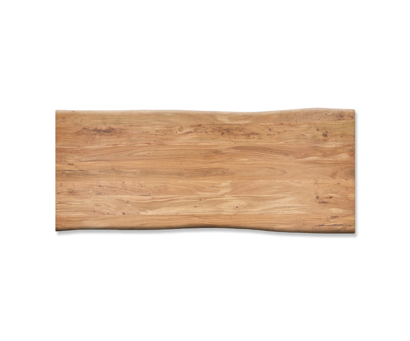 Dining Table Olympus Live Edge 240cm Acacia Wood Natural Square Frame Steel 35mm Top