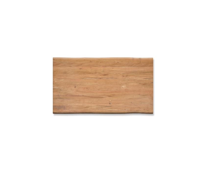 Dining Table Olympus Live Edge 160cm Acacia Wood Natural Square Frame Steel 55mm Top