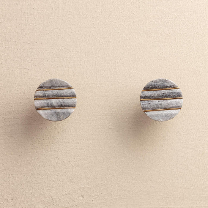 Giana Grey Marble Round Drawer Knobs